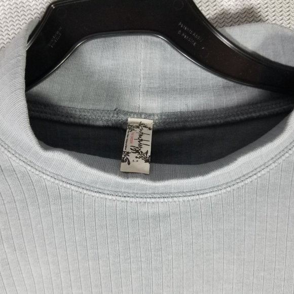 Free People The Rickie Top Long Sleeve Ribbed Shirt Grey Haze Small (4-6… - Picture 4 of 7